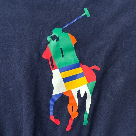 Polo Ralph Lauren Girls Navy Blue Cotton Jersey Pony Romper Girls M 8-10 - Picture 3 of 8